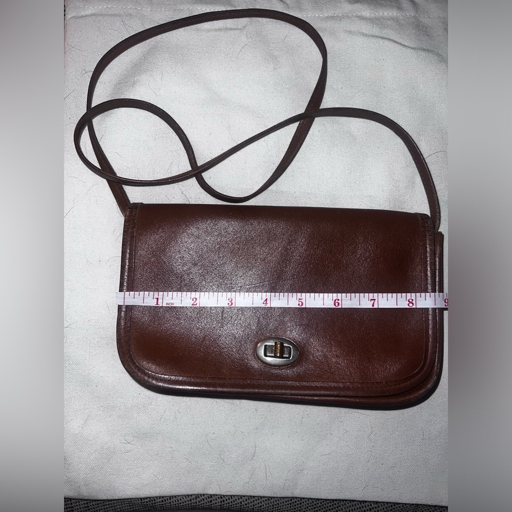 Genuine leather crossbody medium brown color
